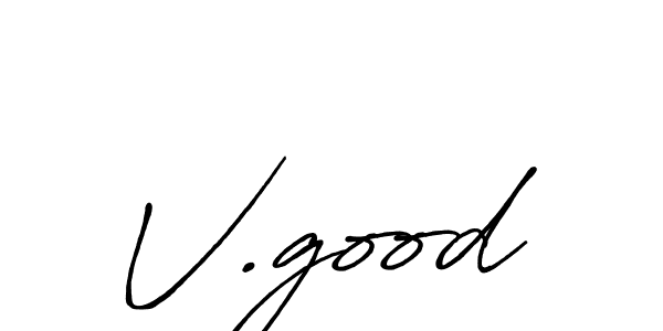 Make a beautiful signature design for name V.good. With this signature (Antro_Vectra_Bolder) style, you can create a handwritten signature for free. V.good signature style 7 images and pictures png