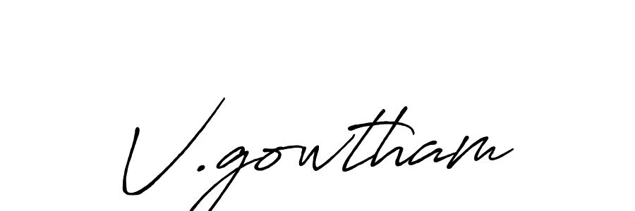 V.gowtham stylish signature style. Best Handwritten Sign (Antro_Vectra_Bolder) for my name. Handwritten Signature Collection Ideas for my name V.gowtham. V.gowtham signature style 7 images and pictures png