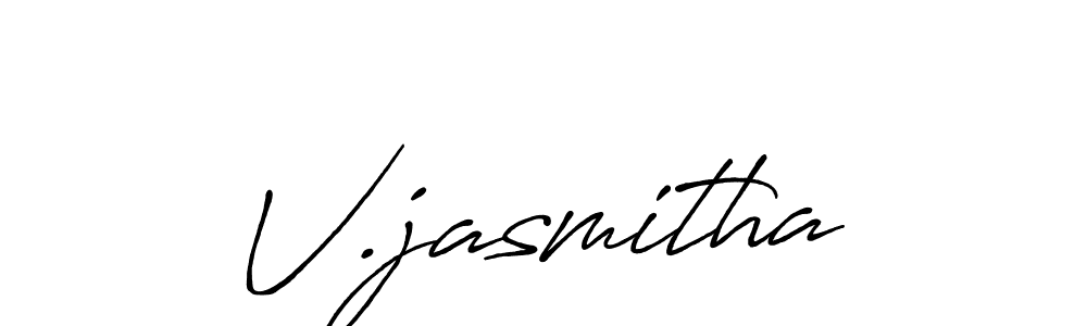 Also we have V.jasmitha name is the best signature style. Create professional handwritten signature collection using Antro_Vectra_Bolder autograph style. V.jasmitha signature style 7 images and pictures png