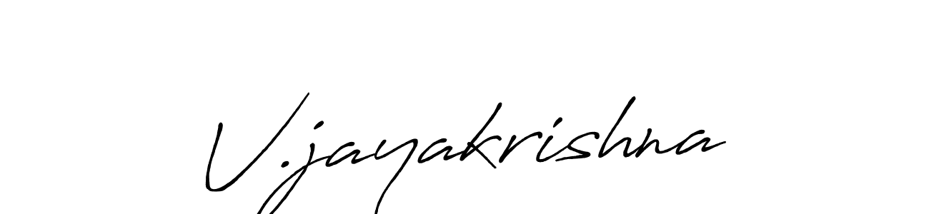 Design your own signature with our free online signature maker. With this signature software, you can create a handwritten (Antro_Vectra_Bolder) signature for name V.jayakrishna. V.jayakrishna signature style 7 images and pictures png