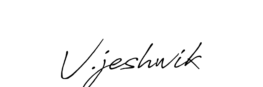 Create a beautiful signature design for name V.jeshwik. With this signature (Antro_Vectra_Bolder) fonts, you can make a handwritten signature for free. V.jeshwik signature style 7 images and pictures png