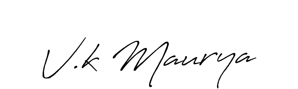 Make a beautiful signature design for name V.k Maurya. With this signature (Antro_Vectra_Bolder) style, you can create a handwritten signature for free. V.k Maurya signature style 7 images and pictures png