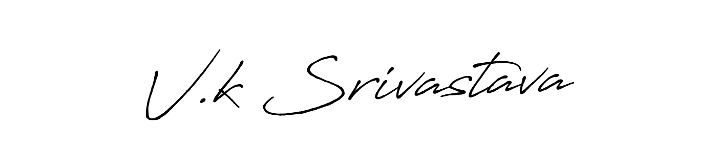 The best way (Antro_Vectra_Bolder) to make a short signature is to pick only two or three words in your name. The name V.k Srivastava include a total of six letters. For converting this name. V.k Srivastava signature style 7 images and pictures png