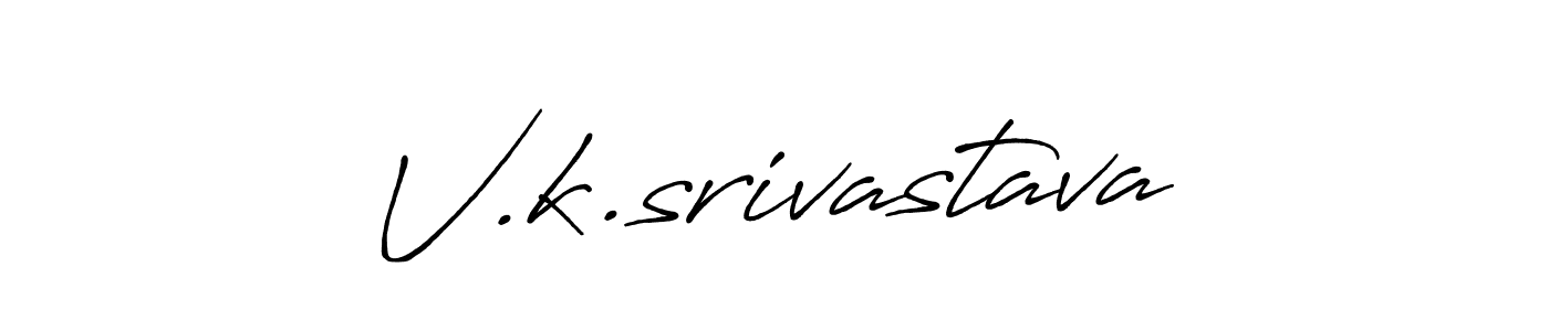 Create a beautiful signature design for name V.k.srivastava. With this signature (Antro_Vectra_Bolder) fonts, you can make a handwritten signature for free. V.k.srivastava signature style 7 images and pictures png