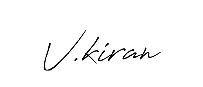 How to make V.kiran signature? Antro_Vectra_Bolder is a professional autograph style. Create handwritten signature for V.kiran name. V.kiran signature style 7 images and pictures png