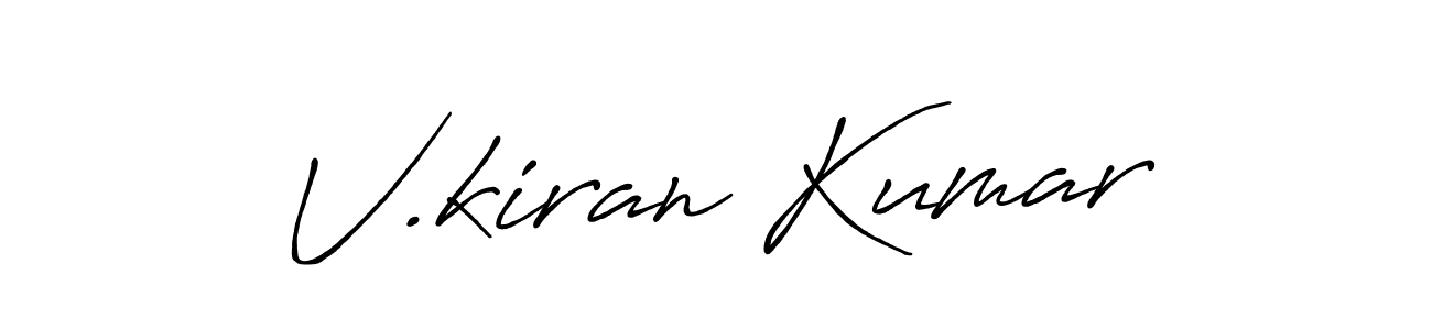 Make a beautiful signature design for name V.kiran Kumar. With this signature (Antro_Vectra_Bolder) style, you can create a handwritten signature for free. V.kiran Kumar signature style 7 images and pictures png