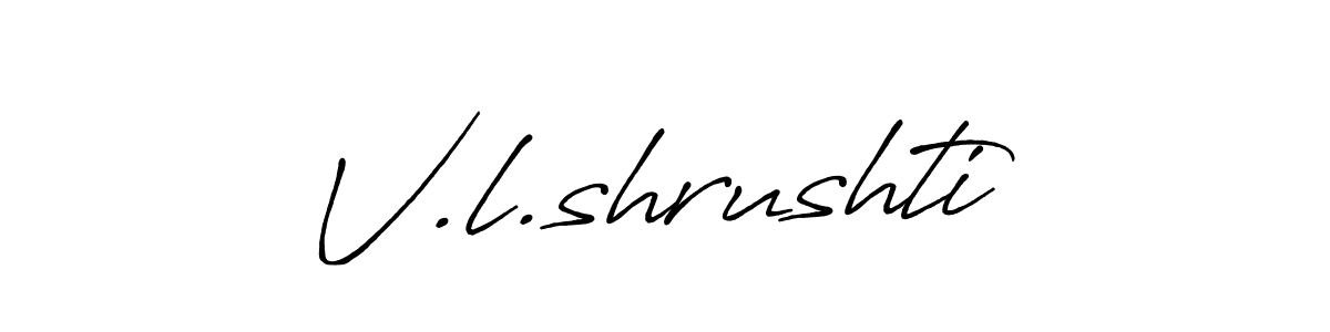 Also You can easily find your signature by using the search form. We will create V.l.shrushti name handwritten signature images for you free of cost using Antro_Vectra_Bolder sign style. V.l.shrushti signature style 7 images and pictures png