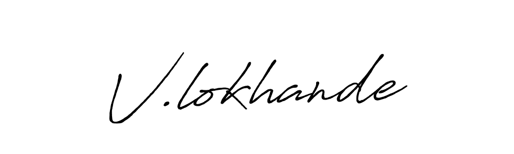 The best way (Antro_Vectra_Bolder) to make a short signature is to pick only two or three words in your name. The name V.lokhande include a total of six letters. For converting this name. V.lokhande signature style 7 images and pictures png