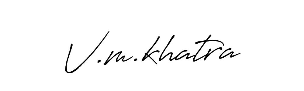 Use a signature maker to create a handwritten signature online. With this signature software, you can design (Antro_Vectra_Bolder) your own signature for name V.m.khatra. V.m.khatra signature style 7 images and pictures png