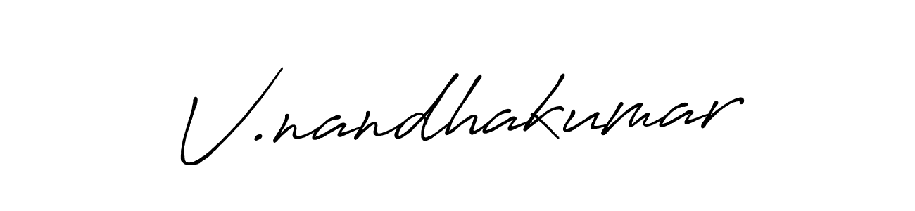 How to make V.nandhakumar name signature. Use Antro_Vectra_Bolder style for creating short signs online. This is the latest handwritten sign. V.nandhakumar signature style 7 images and pictures png