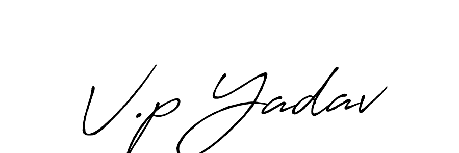 V.p Yadav stylish signature style. Best Handwritten Sign (Antro_Vectra_Bolder) for my name. Handwritten Signature Collection Ideas for my name V.p Yadav. V.p Yadav signature style 7 images and pictures png