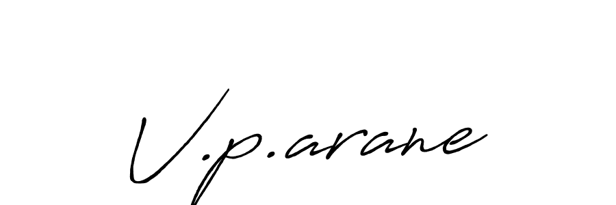 How to make V.p.arane signature? Antro_Vectra_Bolder is a professional autograph style. Create handwritten signature for V.p.arane name. V.p.arane signature style 7 images and pictures png
