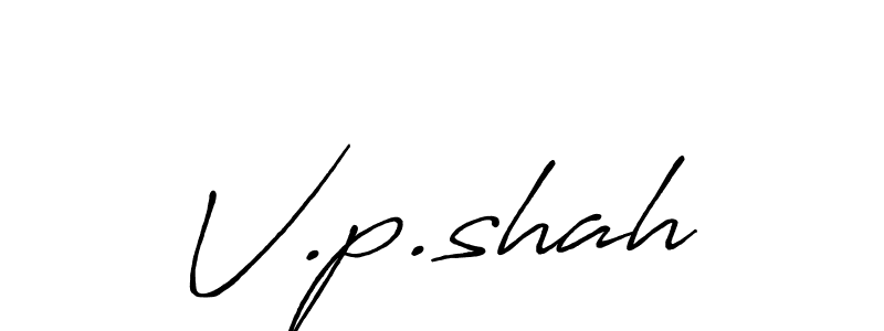 How to Draw V.p.shah signature style? Antro_Vectra_Bolder is a latest design signature styles for name V.p.shah. V.p.shah signature style 7 images and pictures png