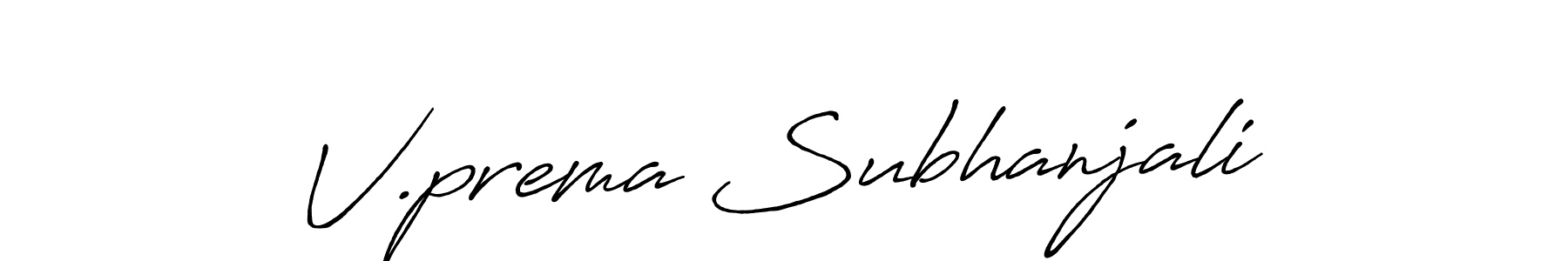 Design your own signature with our free online signature maker. With this signature software, you can create a handwritten (Antro_Vectra_Bolder) signature for name V.prema Subhanjali. V.prema Subhanjali signature style 7 images and pictures png