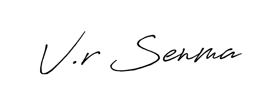 Use a signature maker to create a handwritten signature online. With this signature software, you can design (Antro_Vectra_Bolder) your own signature for name V.r Senma. V.r Senma signature style 7 images and pictures png