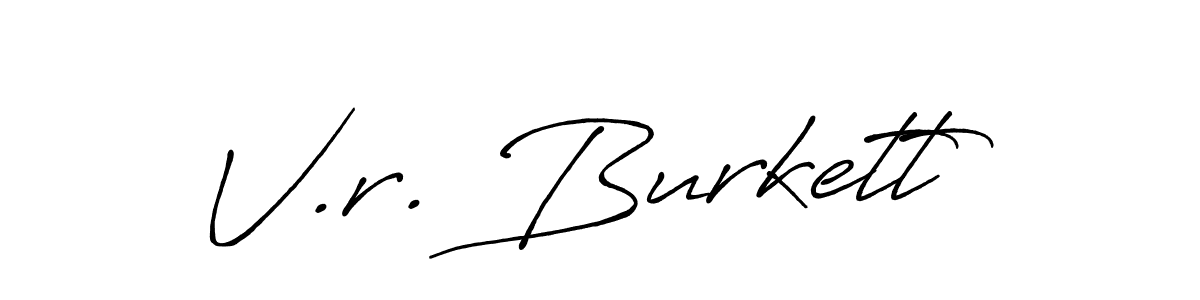 Design your own signature with our free online signature maker. With this signature software, you can create a handwritten (Antro_Vectra_Bolder) signature for name V.r. Burkett. V.r. Burkett signature style 7 images and pictures png