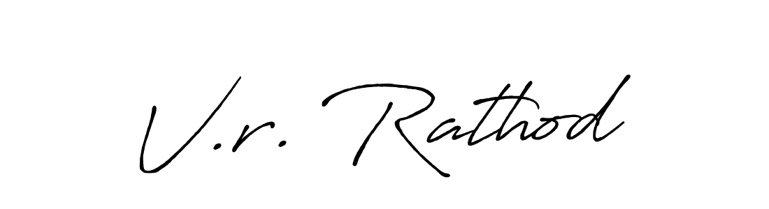 Use a signature maker to create a handwritten signature online. With this signature software, you can design (Antro_Vectra_Bolder) your own signature for name V.r. Rathod. V.r. Rathod signature style 7 images and pictures png