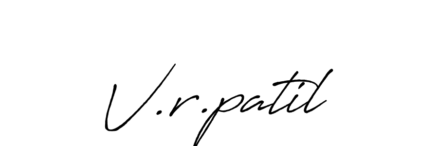 Create a beautiful signature design for name V.r.patil. With this signature (Antro_Vectra_Bolder) fonts, you can make a handwritten signature for free. V.r.patil signature style 7 images and pictures png