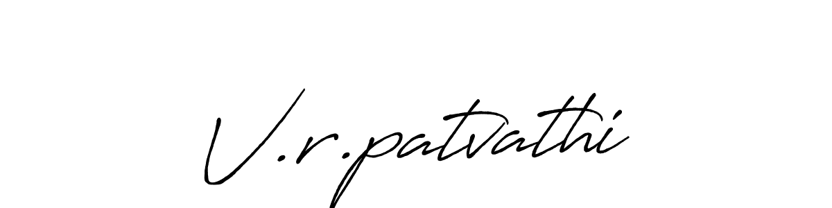 Create a beautiful signature design for name V.r.patvathi. With this signature (Antro_Vectra_Bolder) fonts, you can make a handwritten signature for free. V.r.patvathi signature style 7 images and pictures png