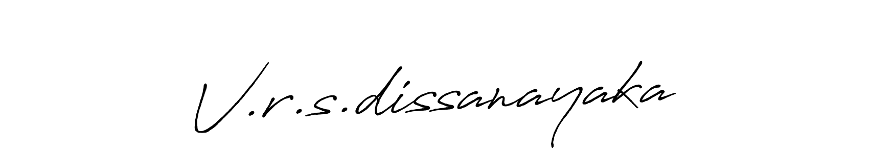 Create a beautiful signature design for name V.r.s.dissanayaka. With this signature (Antro_Vectra_Bolder) fonts, you can make a handwritten signature for free. V.r.s.dissanayaka signature style 7 images and pictures png