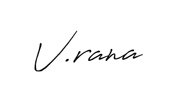 Design your own signature with our free online signature maker. With this signature software, you can create a handwritten (Antro_Vectra_Bolder) signature for name V.rana. V.rana signature style 7 images and pictures png