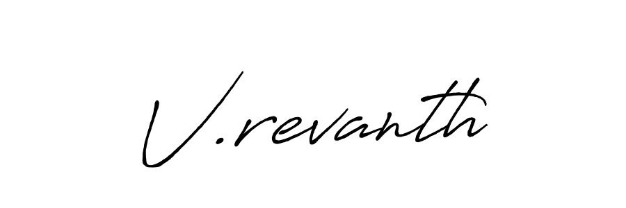 The best way (Antro_Vectra_Bolder) to make a short signature is to pick only two or three words in your name. The name V.revanth include a total of six letters. For converting this name. V.revanth signature style 7 images and pictures png