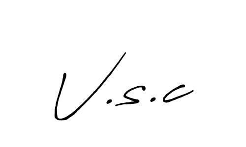 Create a beautiful signature design for name V.s.c. With this signature (Antro_Vectra_Bolder) fonts, you can make a handwritten signature for free. V.s.c signature style 7 images and pictures png