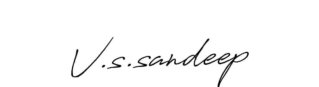 Also we have V.s.sandeep name is the best signature style. Create professional handwritten signature collection using Antro_Vectra_Bolder autograph style. V.s.sandeep signature style 7 images and pictures png