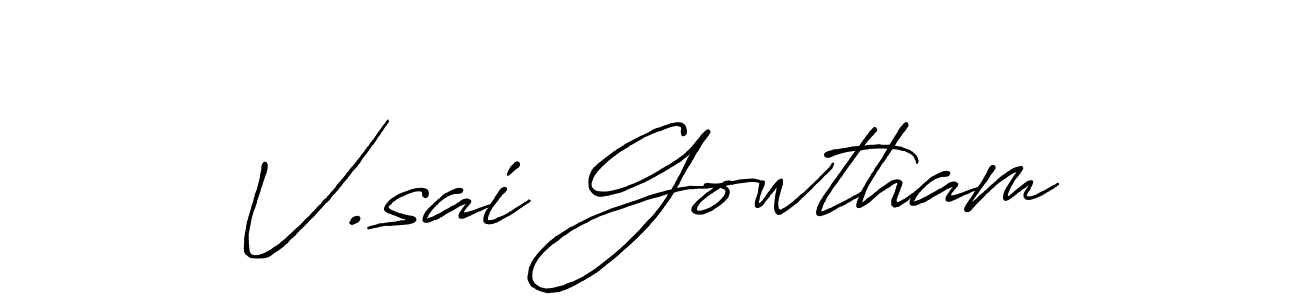 Make a beautiful signature design for name V.sai Gowtham. Use this online signature maker to create a handwritten signature for free. V.sai Gowtham signature style 7 images and pictures png