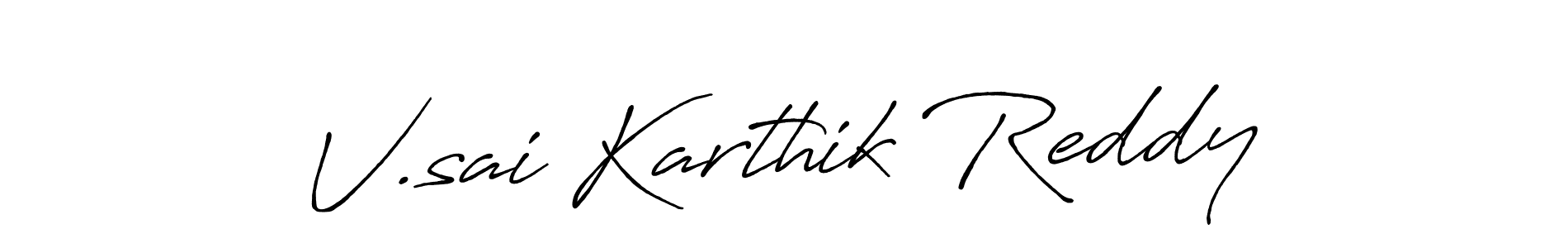 Make a beautiful signature design for name V.sai Karthik Reddy. With this signature (Antro_Vectra_Bolder) style, you can create a handwritten signature for free. V.sai Karthik Reddy signature style 7 images and pictures png