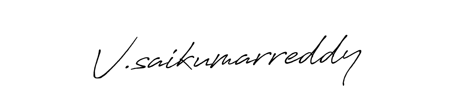 Use a signature maker to create a handwritten signature online. With this signature software, you can design (Antro_Vectra_Bolder) your own signature for name V.saikumarreddy. V.saikumarreddy signature style 7 images and pictures png