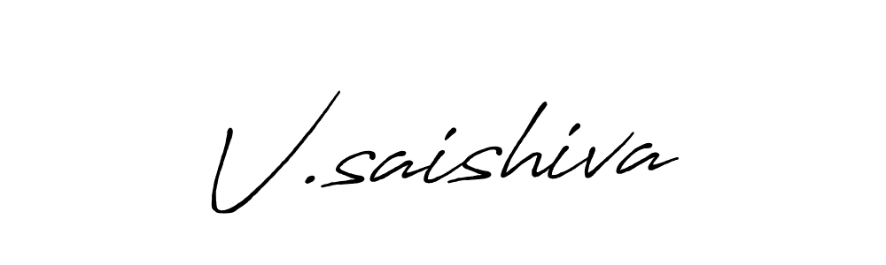 Create a beautiful signature design for name V.saishiva. With this signature (Antro_Vectra_Bolder) fonts, you can make a handwritten signature for free. V.saishiva signature style 7 images and pictures png