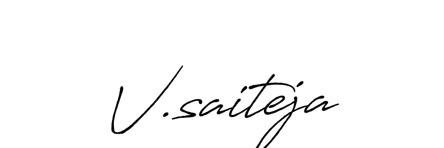 The best way (Antro_Vectra_Bolder) to make a short signature is to pick only two or three words in your name. The name V.saiteja include a total of six letters. For converting this name. V.saiteja signature style 7 images and pictures png