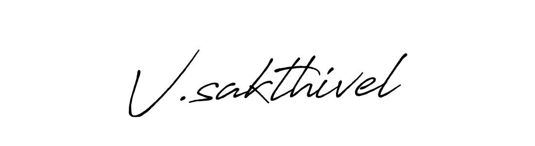 You should practise on your own different ways (Antro_Vectra_Bolder) to write your name (V.sakthivel) in signature. don't let someone else do it for you. V.sakthivel signature style 7 images and pictures png