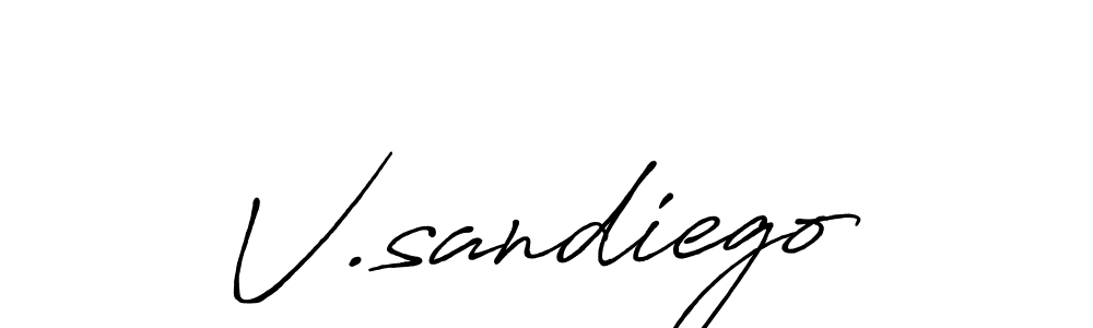 V.sandiego stylish signature style. Best Handwritten Sign (Antro_Vectra_Bolder) for my name. Handwritten Signature Collection Ideas for my name V.sandiego. V.sandiego signature style 7 images and pictures png