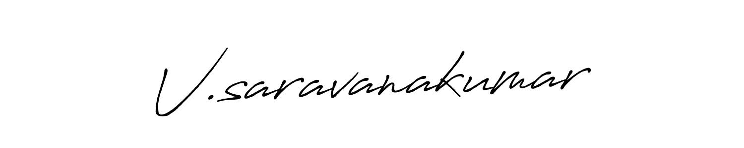 How to make V.saravanakumar name signature. Use Antro_Vectra_Bolder style for creating short signs online. This is the latest handwritten sign. V.saravanakumar signature style 7 images and pictures png