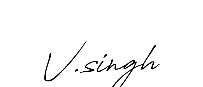 Create a beautiful signature design for name V.singh. With this signature (Antro_Vectra_Bolder) fonts, you can make a handwritten signature for free. V.singh signature style 7 images and pictures png