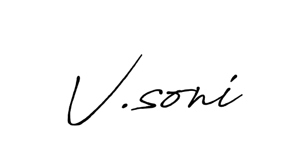 Also You can easily find your signature by using the search form. We will create V.soni name handwritten signature images for you free of cost using Antro_Vectra_Bolder sign style. V.soni signature style 7 images and pictures png