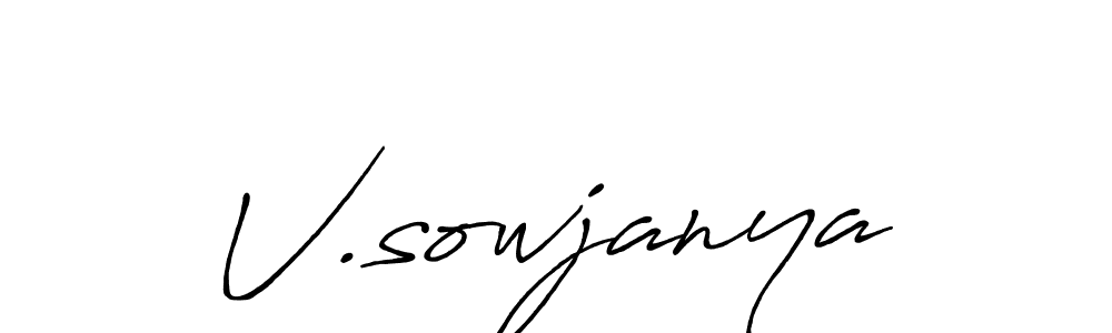 Also we have V.sowjanya name is the best signature style. Create professional handwritten signature collection using Antro_Vectra_Bolder autograph style. V.sowjanya signature style 7 images and pictures png