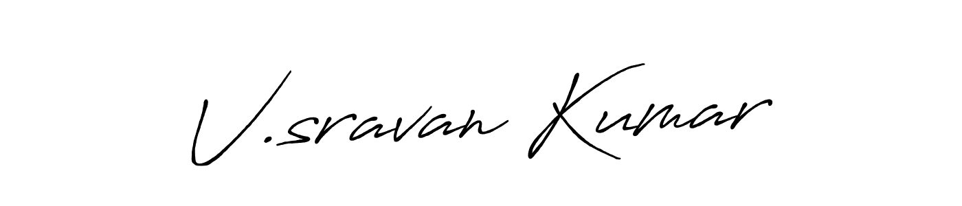 Create a beautiful signature design for name V.sravan Kumar. With this signature (Antro_Vectra_Bolder) fonts, you can make a handwritten signature for free. V.sravan Kumar signature style 7 images and pictures png