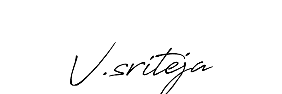 Design your own signature with our free online signature maker. With this signature software, you can create a handwritten (Antro_Vectra_Bolder) signature for name V.sriteja. V.sriteja signature style 7 images and pictures png