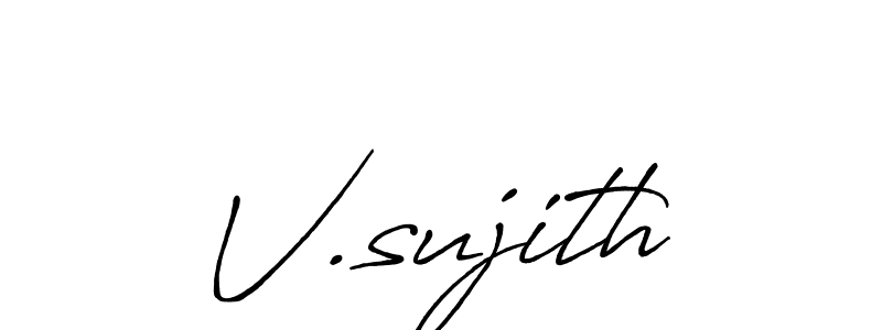 if you are searching for the best signature style for your name V.sujith. so please give up your signature search. here we have designed multiple signature styles  using Antro_Vectra_Bolder. V.sujith signature style 7 images and pictures png