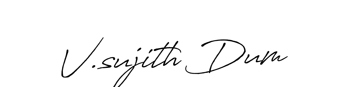 How to make V.sujith Dum name signature. Use Antro_Vectra_Bolder style for creating short signs online. This is the latest handwritten sign. V.sujith Dum signature style 7 images and pictures png