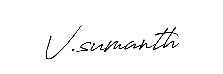 V.sumanth stylish signature style. Best Handwritten Sign (Antro_Vectra_Bolder) for my name. Handwritten Signature Collection Ideas for my name V.sumanth. V.sumanth signature style 7 images and pictures png