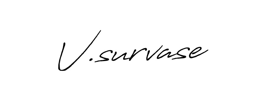 The best way (Antro_Vectra_Bolder) to make a short signature is to pick only two or three words in your name. The name V.survase include a total of six letters. For converting this name. V.survase signature style 7 images and pictures png