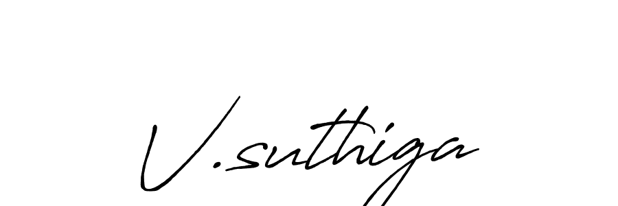 if you are searching for the best signature style for your name V.suthiga. so please give up your signature search. here we have designed multiple signature styles  using Antro_Vectra_Bolder. V.suthiga signature style 7 images and pictures png