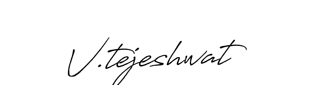 How to make V.tejeshwat name signature. Use Antro_Vectra_Bolder style for creating short signs online. This is the latest handwritten sign. V.tejeshwat signature style 7 images and pictures png