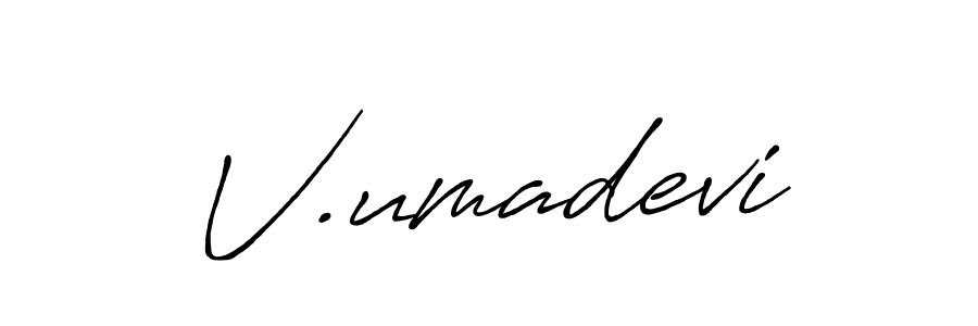How to make V.umadevi name signature. Use Antro_Vectra_Bolder style for creating short signs online. This is the latest handwritten sign. V.umadevi signature style 7 images and pictures png