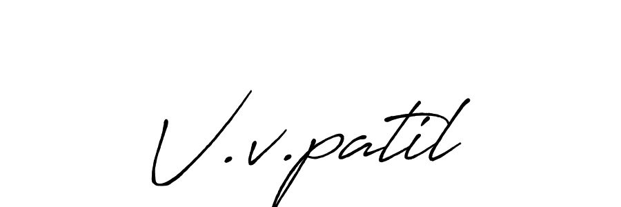 How to make V.v.patil signature? Antro_Vectra_Bolder is a professional autograph style. Create handwritten signature for V.v.patil name. V.v.patil signature style 7 images and pictures png