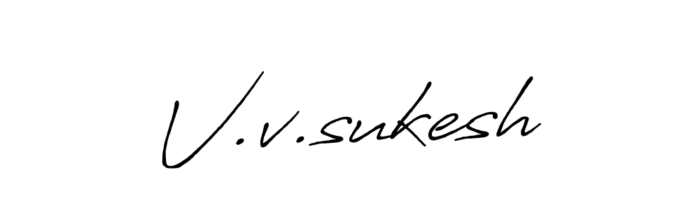 Make a beautiful signature design for name V.v.sukesh. With this signature (Antro_Vectra_Bolder) style, you can create a handwritten signature for free. V.v.sukesh signature style 7 images and pictures png